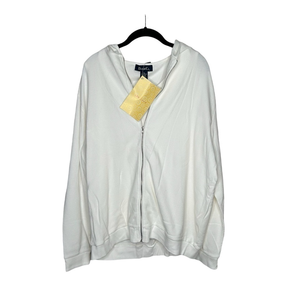 New Denim & Co. Women’s 2 Piece Thermal Tank & Cardigan 1X white BNWT